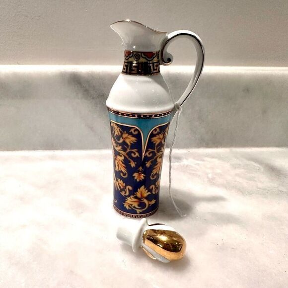 Vintage Signed  Limoges Casa Elite Bacchus Oil & Vinegar Cruet Set 2 Jars Bottle - Picture 5 of 6